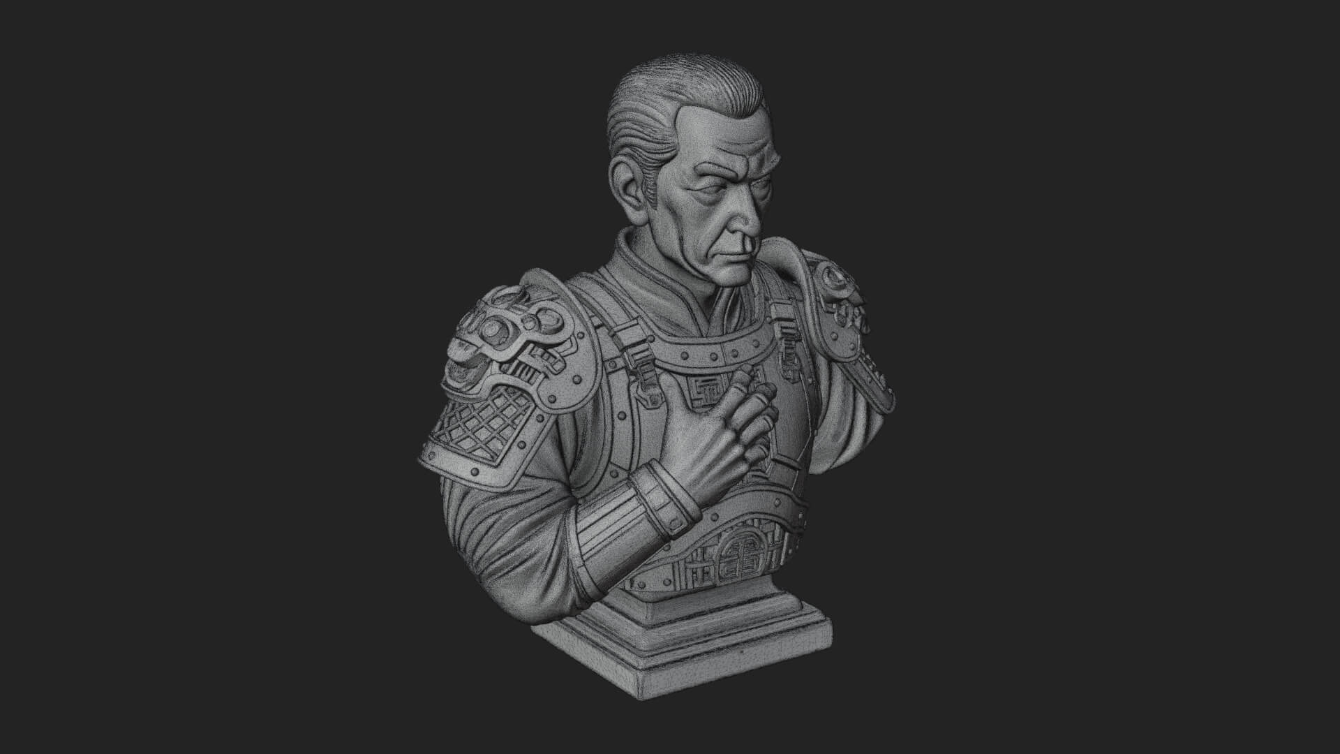 Purple Armor Elder Bust Design 3 3D Print Model 3D Model