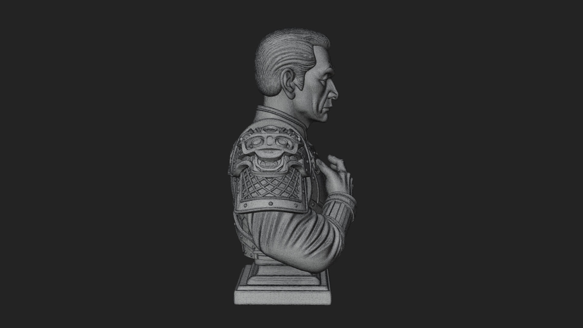 Purple Armor Elder Bust Design 3 3D Print Model 3D Model