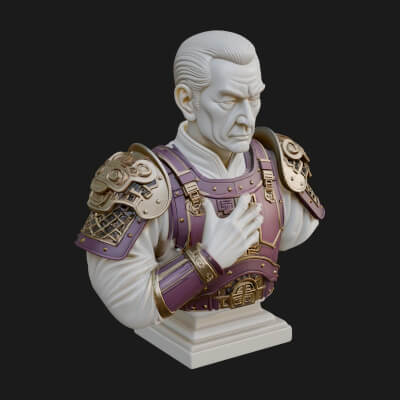 Purple Armor Elder Bust Design 3 3D Print Model