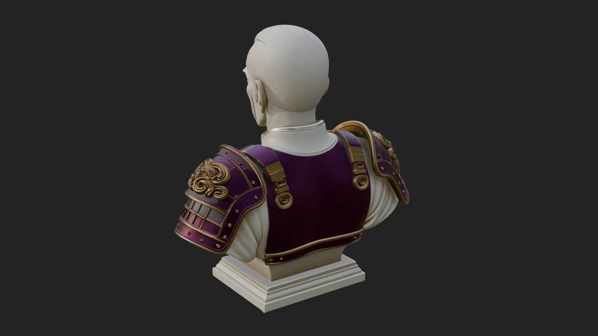 Purple Armor Elder Bust Design 4 3D Print Model 3D Model