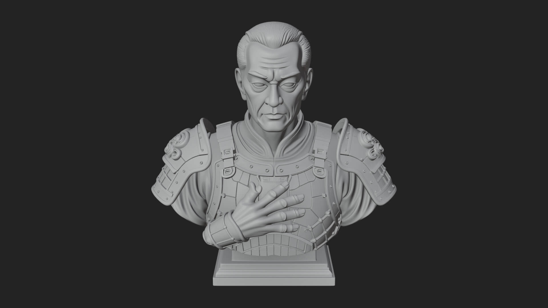 Purple Armor Elder Bust Design 4 3D Print Model 3D Model