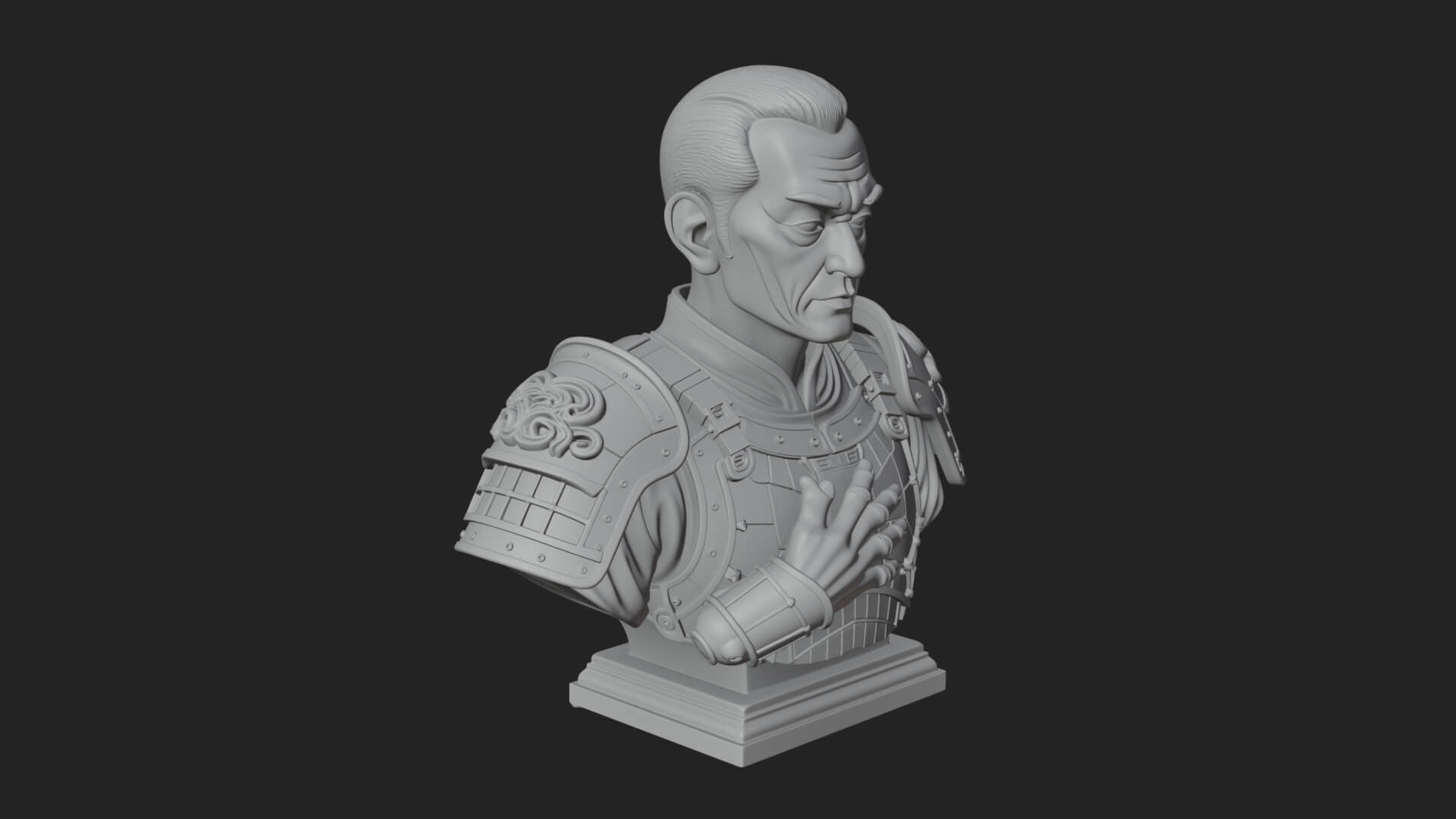 Purple Armor Elder Bust Design 4 3D Print Model 3D Model