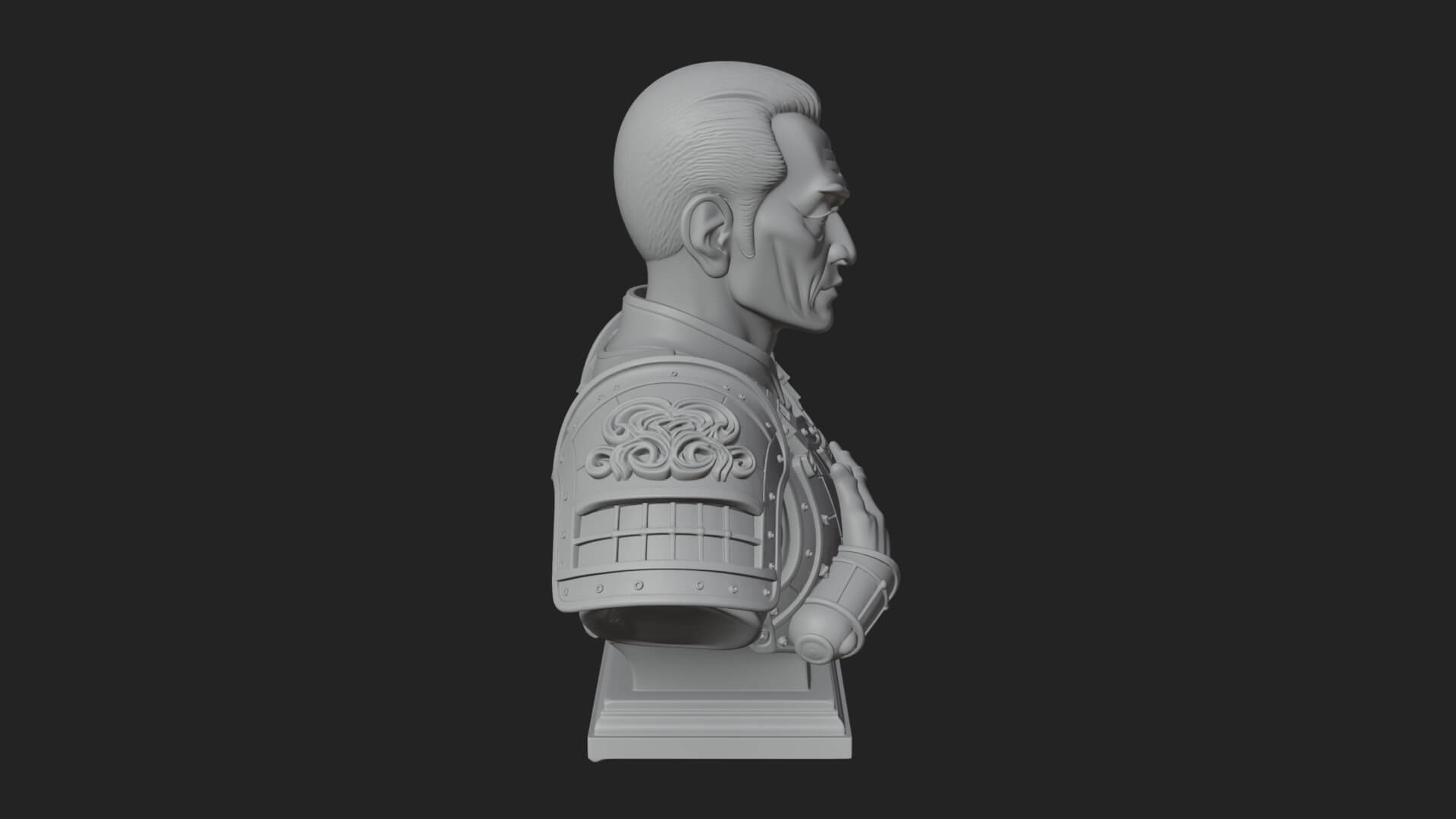 Purple Armor Elder Bust Design 4 3D Print Model 3D Model