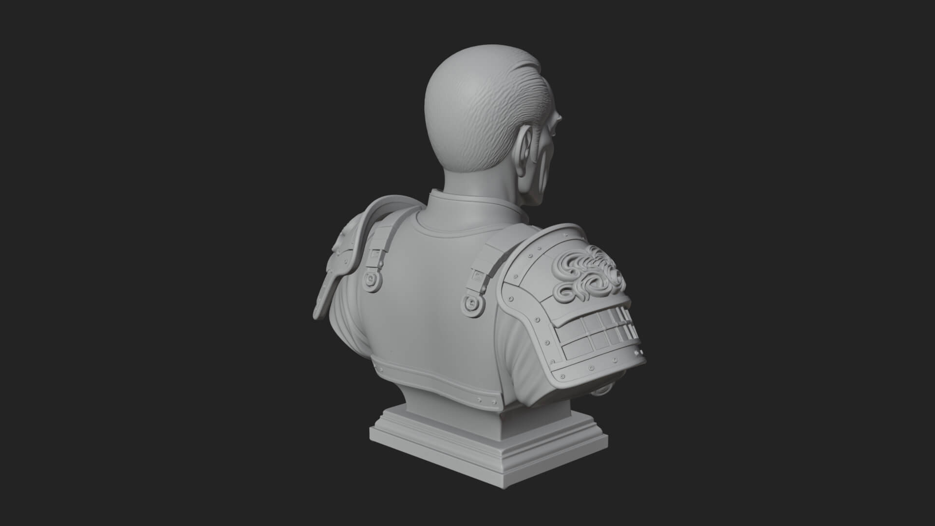 Purple Armor Elder Bust Design 4 3D Print Model 3D Model