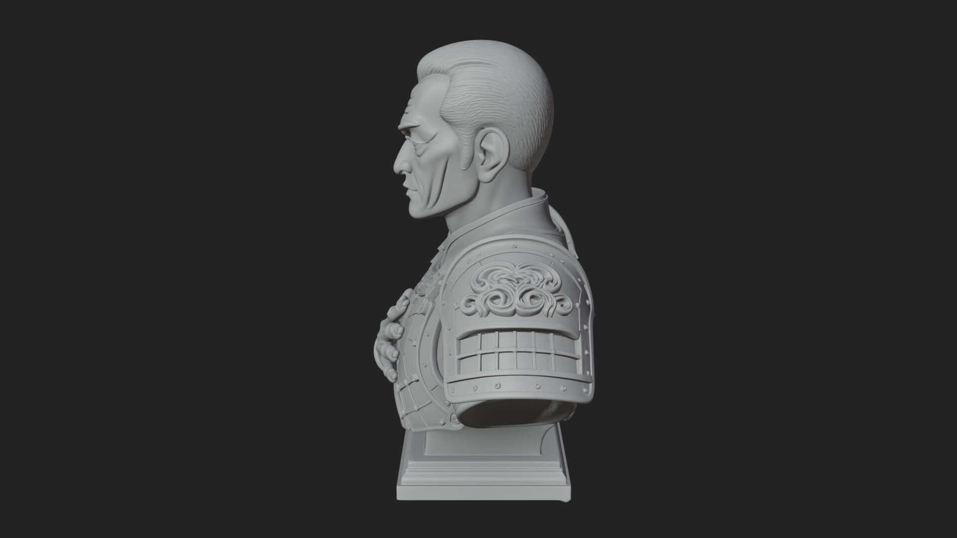 Purple Armor Elder Bust Design 4 3D Print Model 3D Model