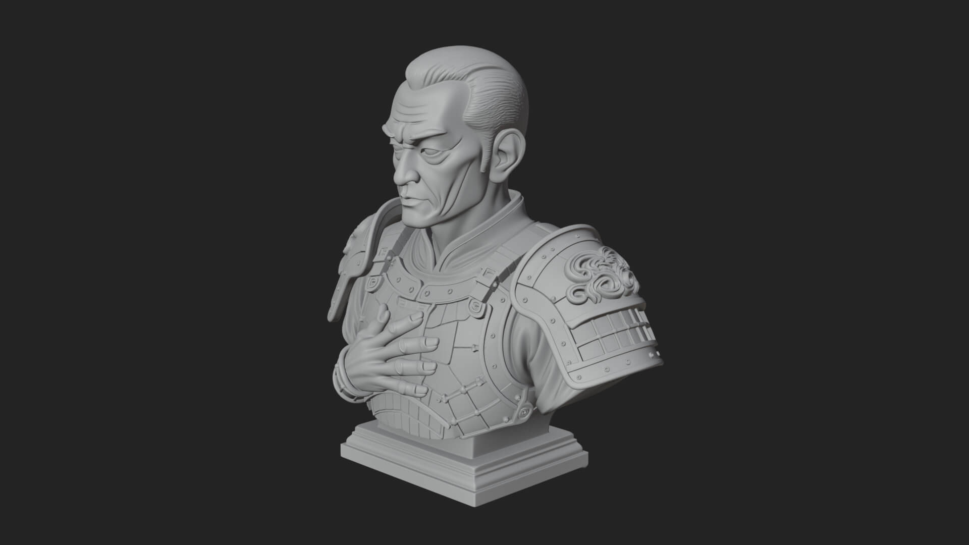 Purple Armor Elder Bust Design 4 3D Print Model 3D Model