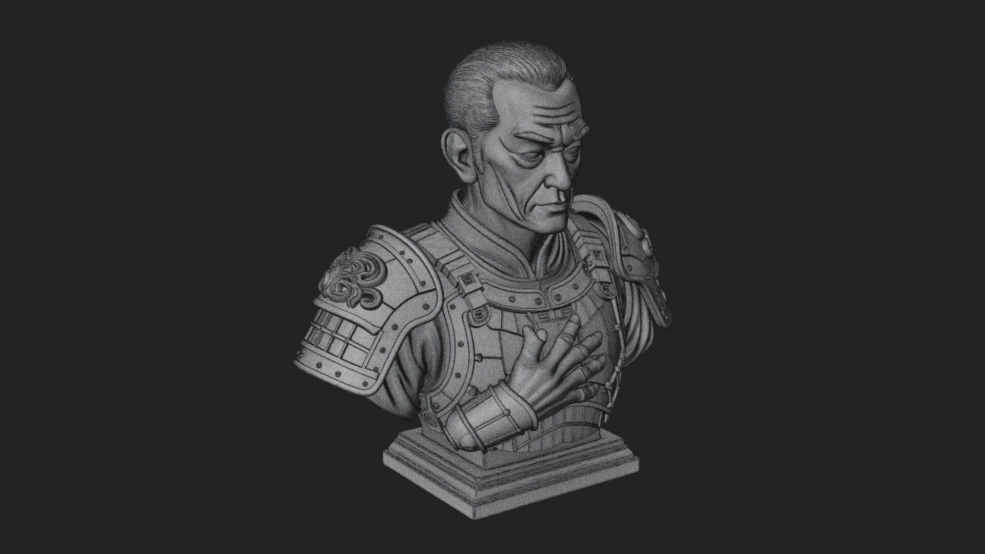 Purple Armor Elder Bust Design 4 3D Print Model 3D Model