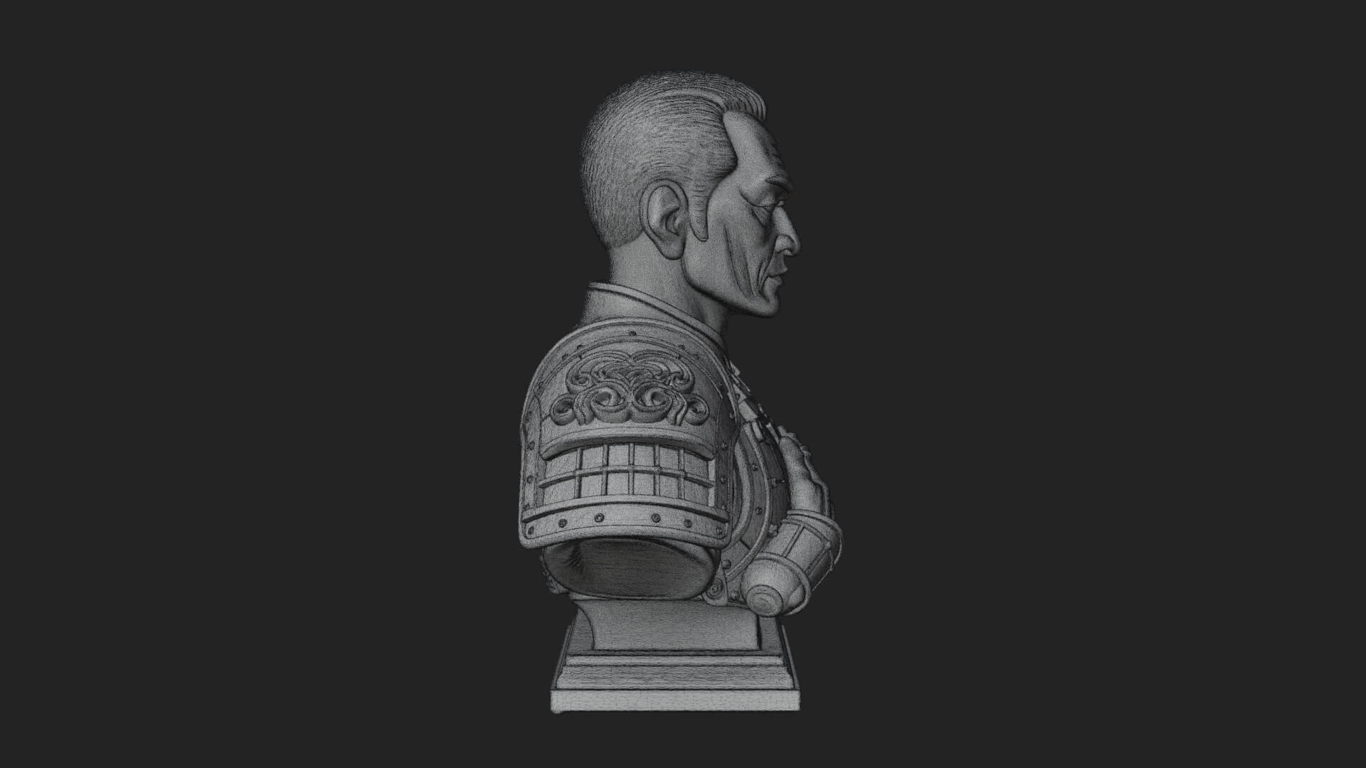Purple Armor Elder Bust Design 4 3D Print Model 3D Model