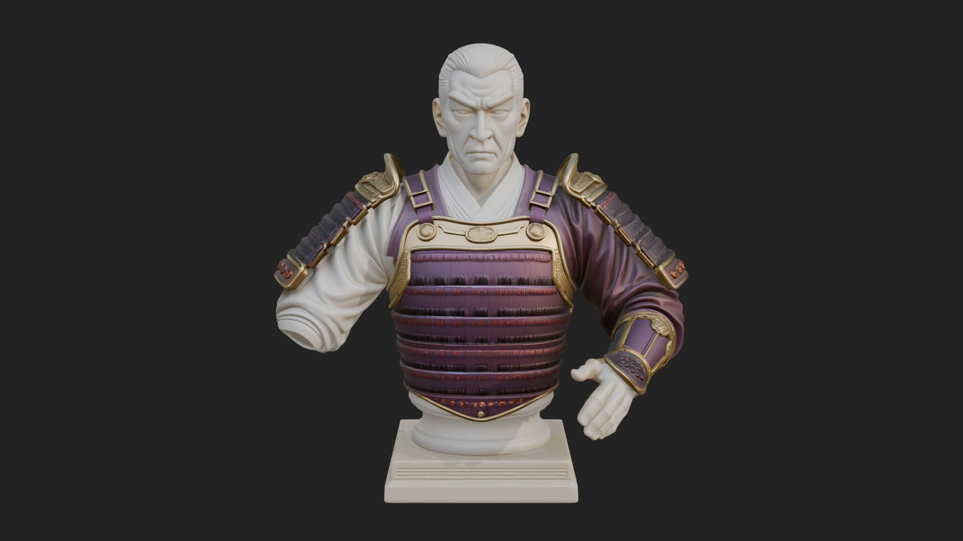 Purple Armor Elder Bust Design 5 3D Print Model 3D Model