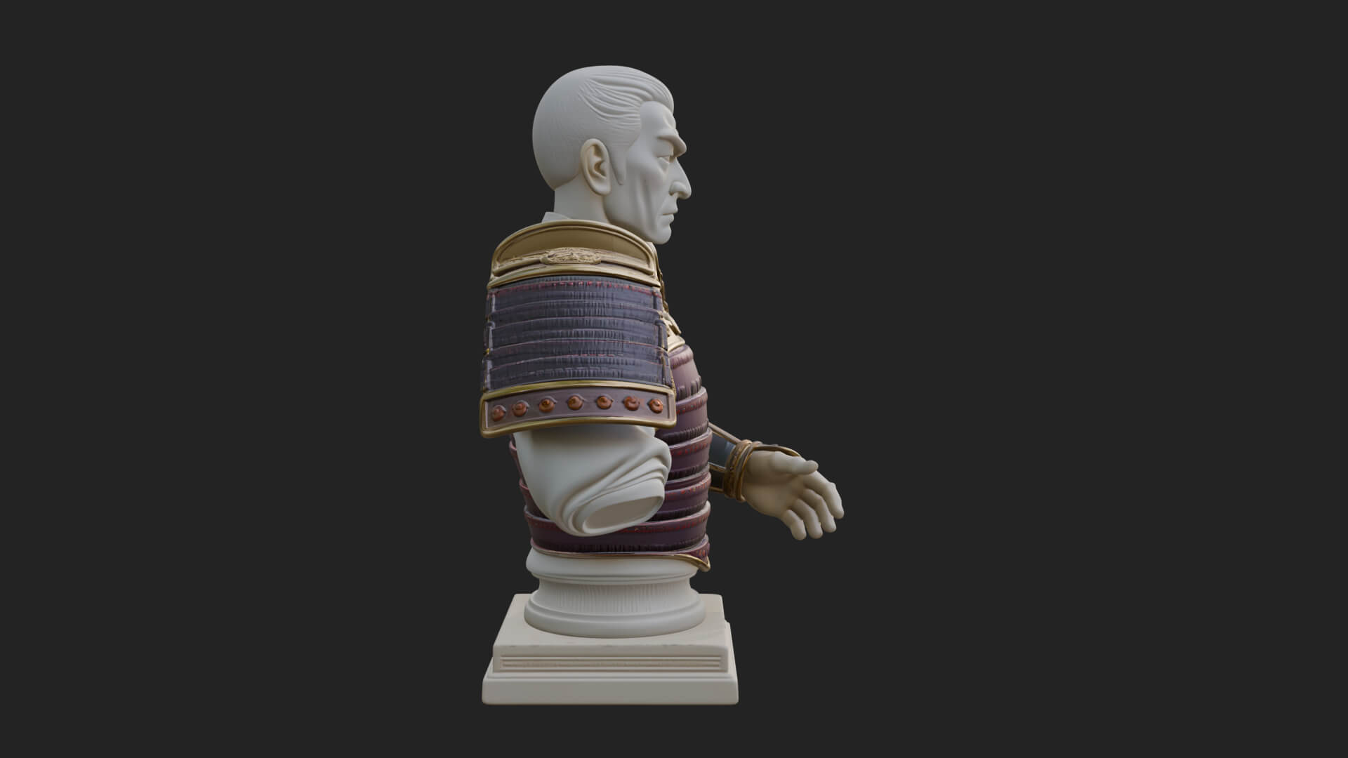 Purple Armor Elder Bust Design 5 3D Print Model 3D Model