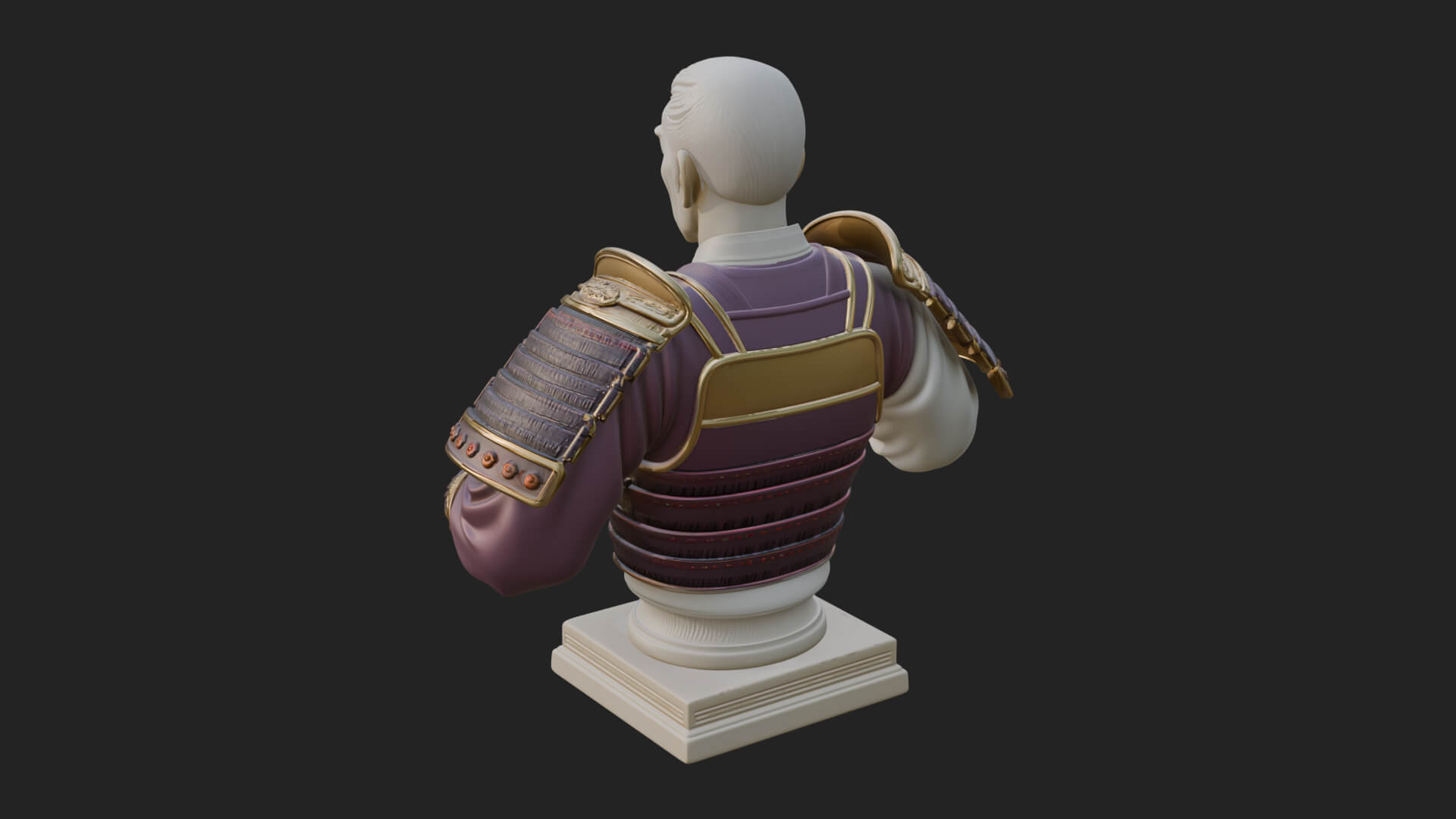 Purple Armor Elder Bust Design 5 3D Print Model 3D Model