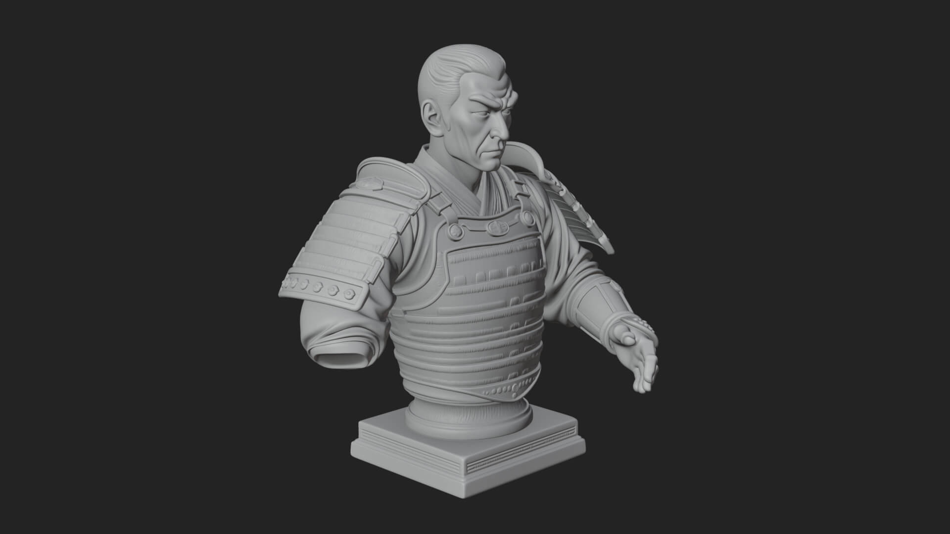 Purple Armor Elder Bust Design 5 3D Print Model 3D Model