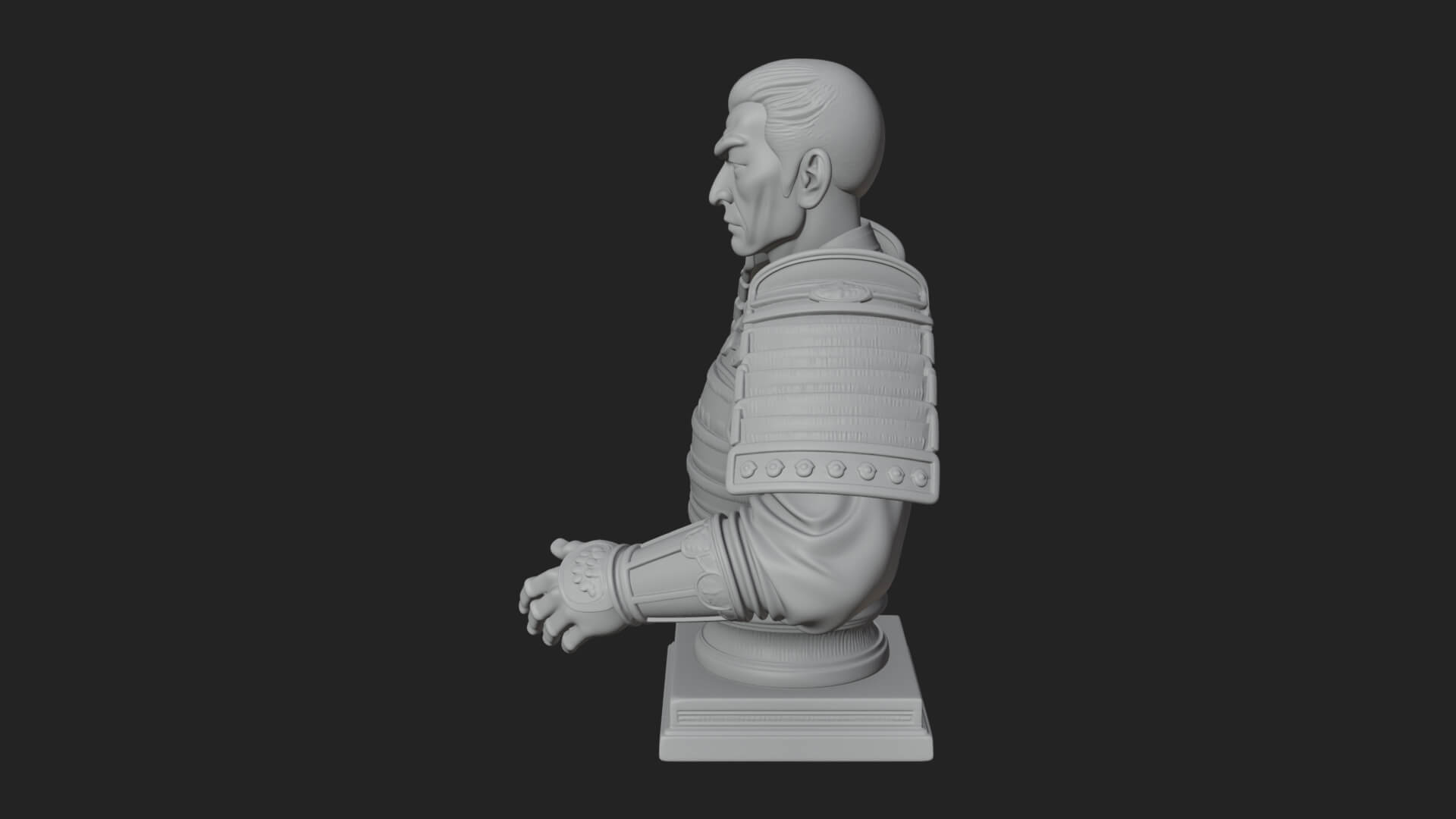 Purple Armor Elder Bust Design 5 3D Print Model 3D Model