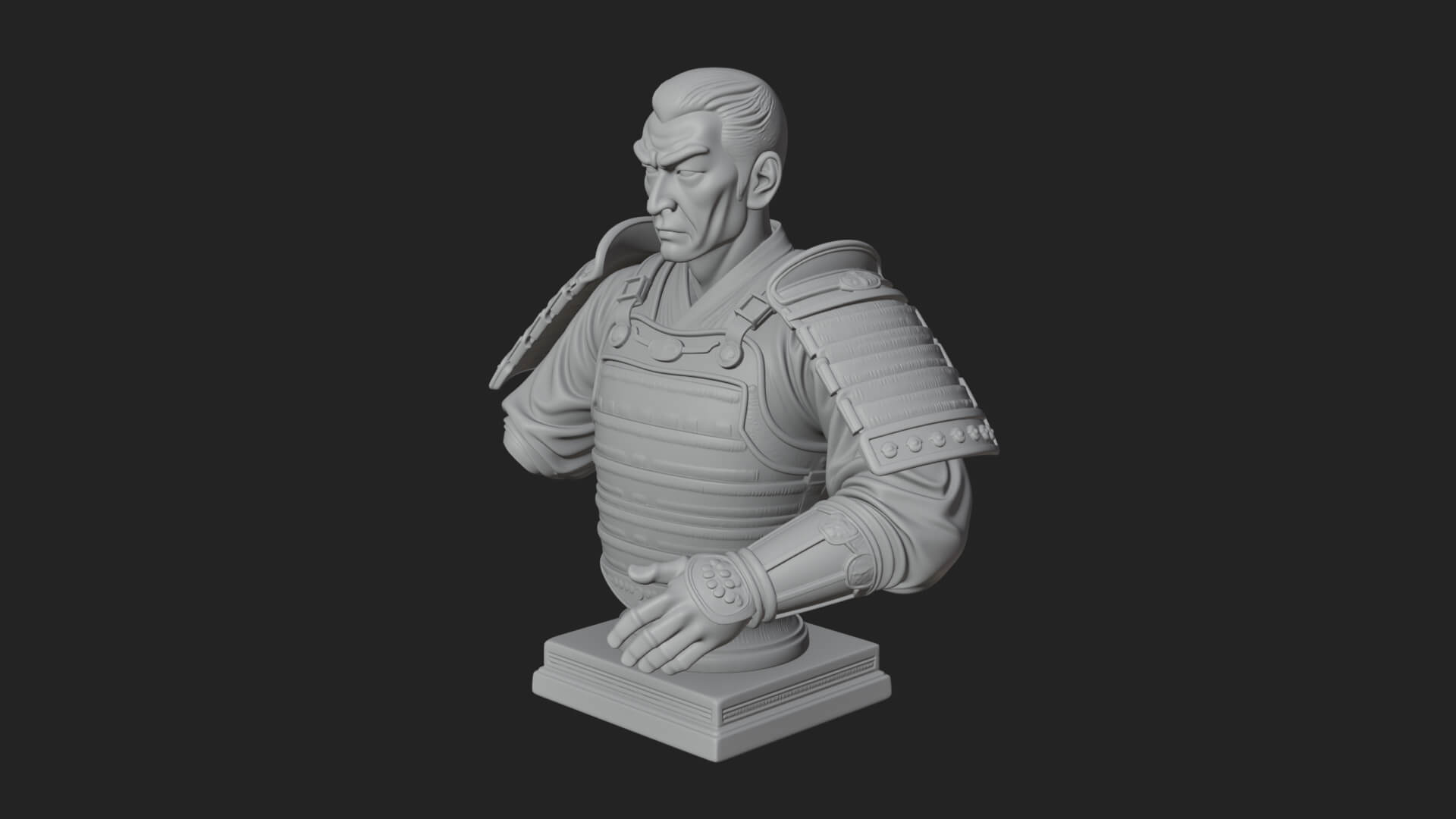Purple Armor Elder Bust Design 5 3D Print Model 3D Model