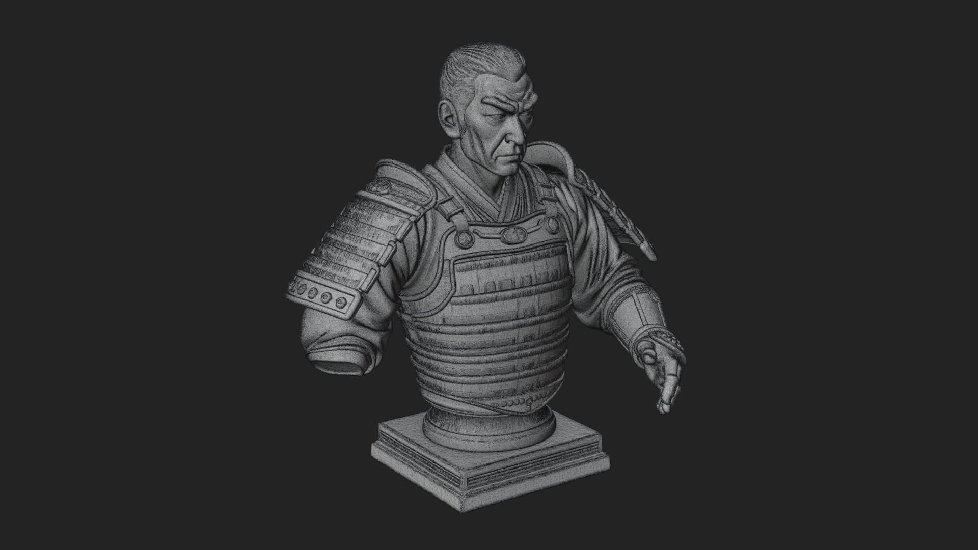 Purple Armor Elder Bust Design 5 3D Print Model 3D Model