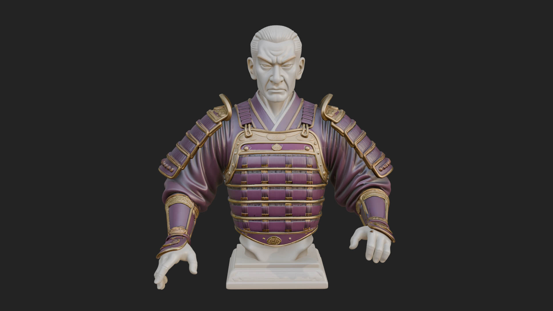 Purple Armor Elder Bust Design 6 3D Print Model 3D Model