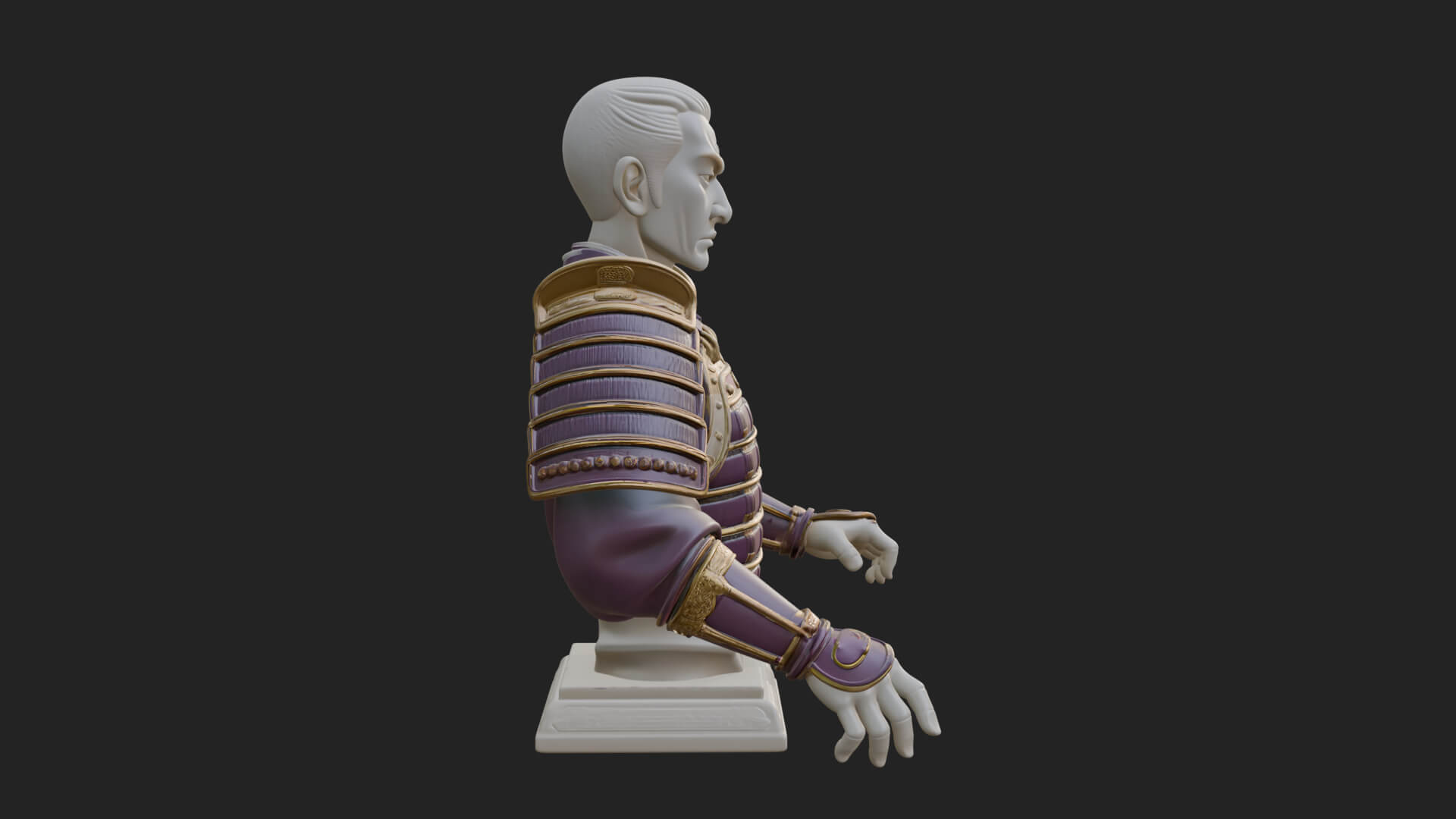 Purple Armor Elder Bust Design 6 3D Print Model 3D Model