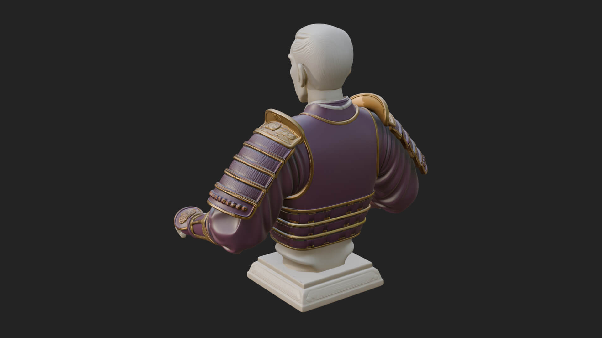 Purple Armor Elder Bust Design 6 3D Print Model 3D Model