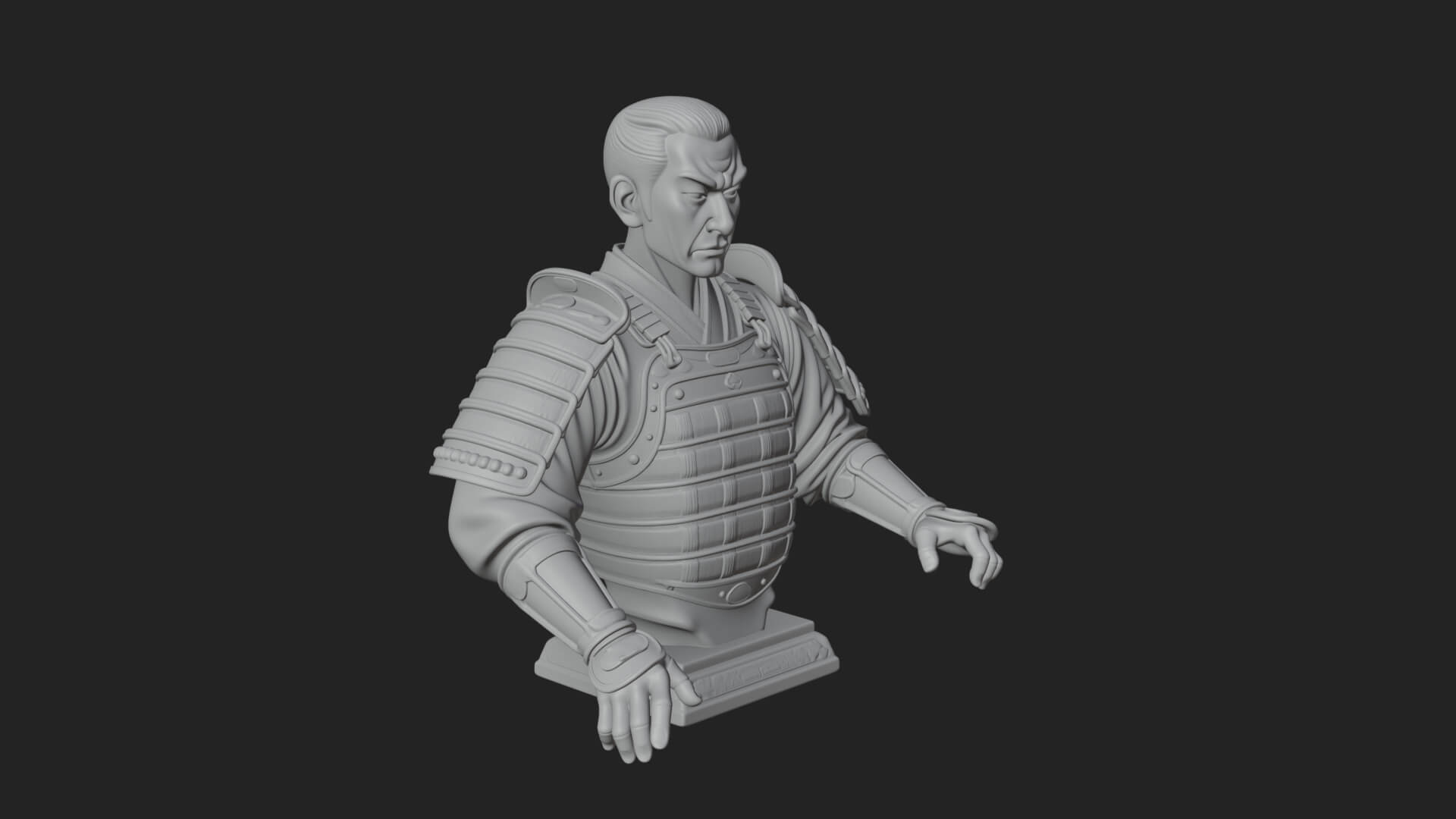 Purple Armor Elder Bust Design 6 3D Print Model 3D Model