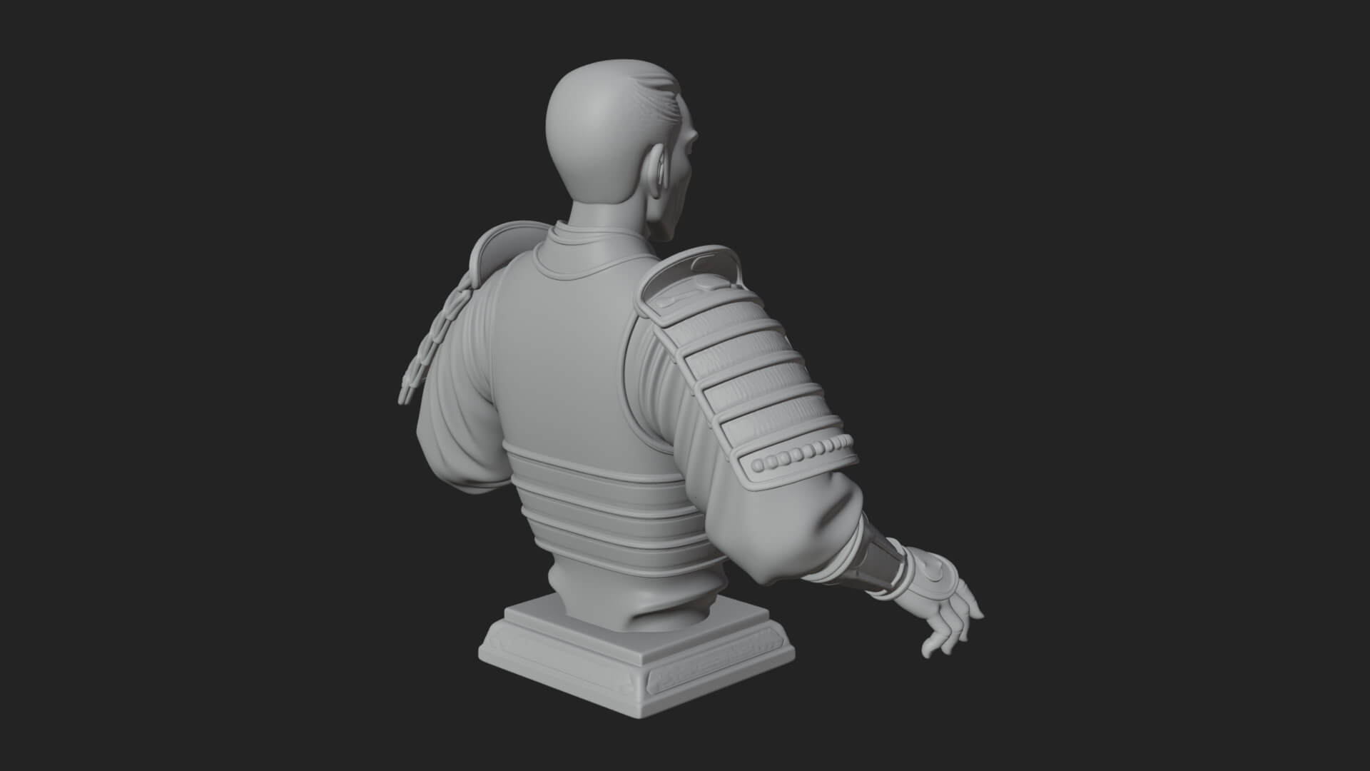 Purple Armor Elder Bust Design 6 3D Print Model 3D Model