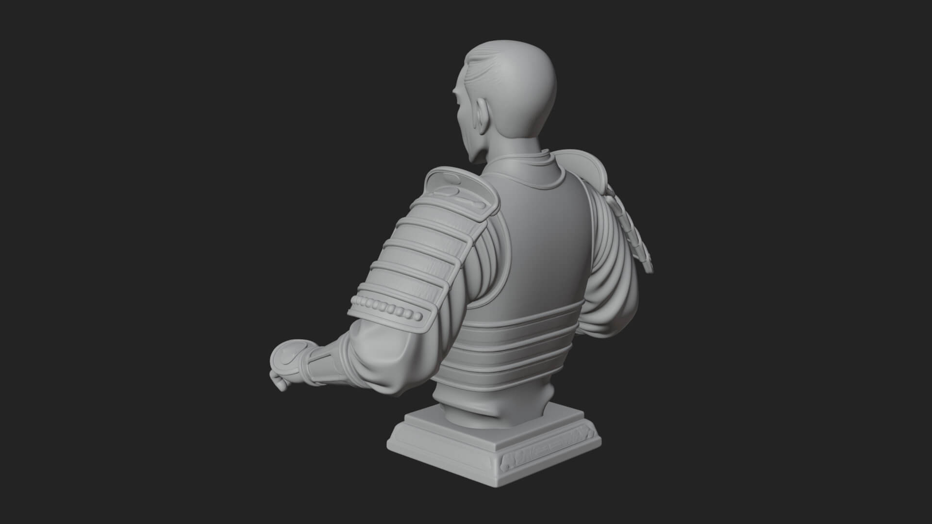 Purple Armor Elder Bust Design 6 3D Print Model 3D Model