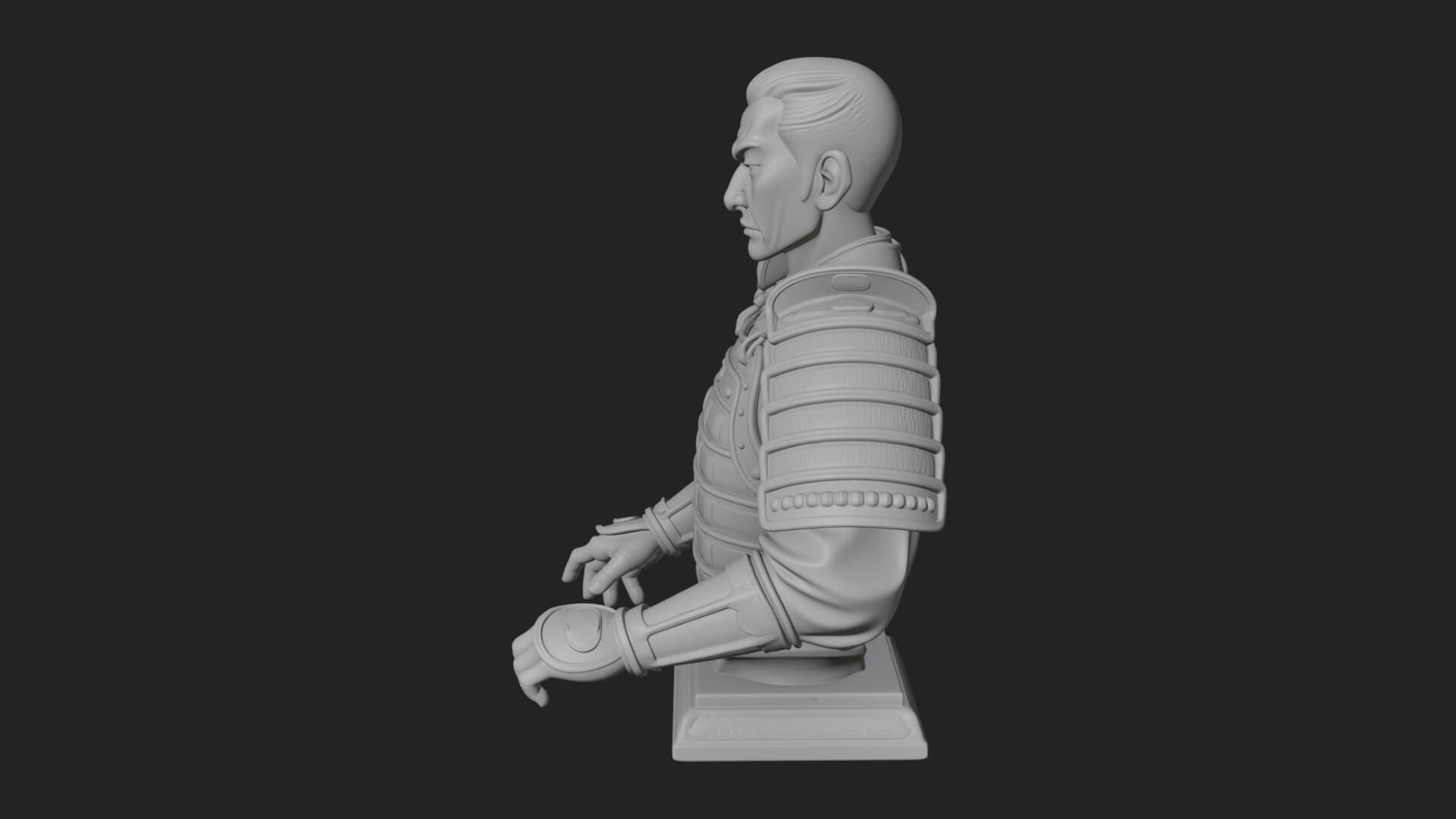 Purple Armor Elder Bust Design 6 3D Print Model 3D Model