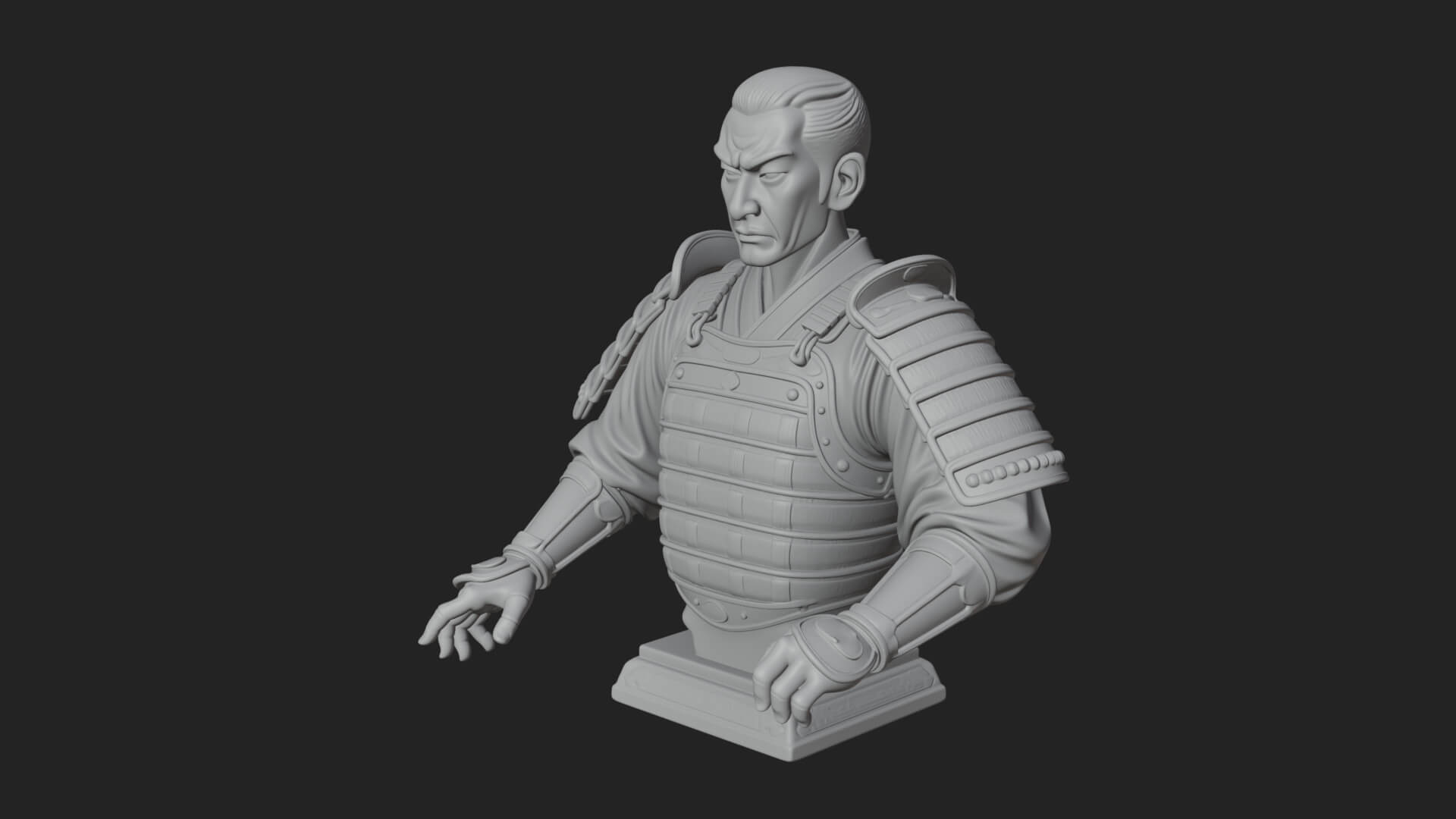 Purple Armor Elder Bust Design 6 3D Print Model 3D Model