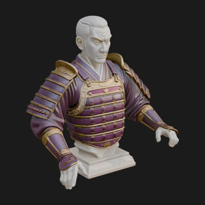 Purple Armor Elder Bust Design 6 3D Print Model