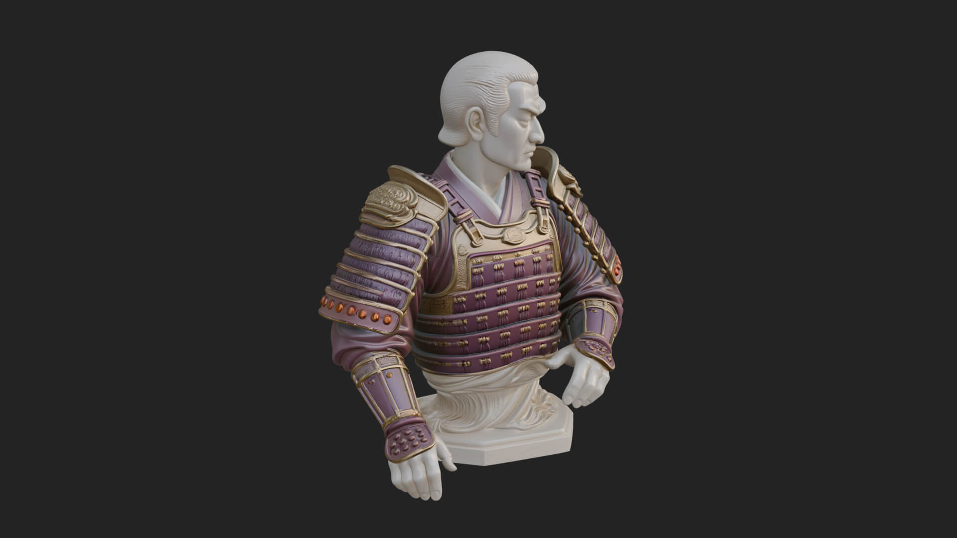 Purple Armor Elder Bust Design 7 3D Print Model 3D Model