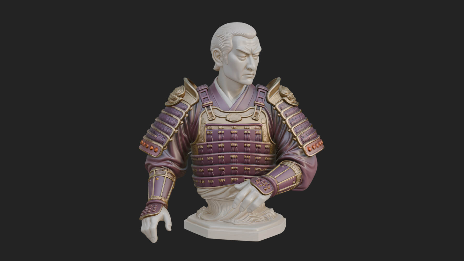 Purple Armor Elder Bust Design 7 3D Print Model 3D Model