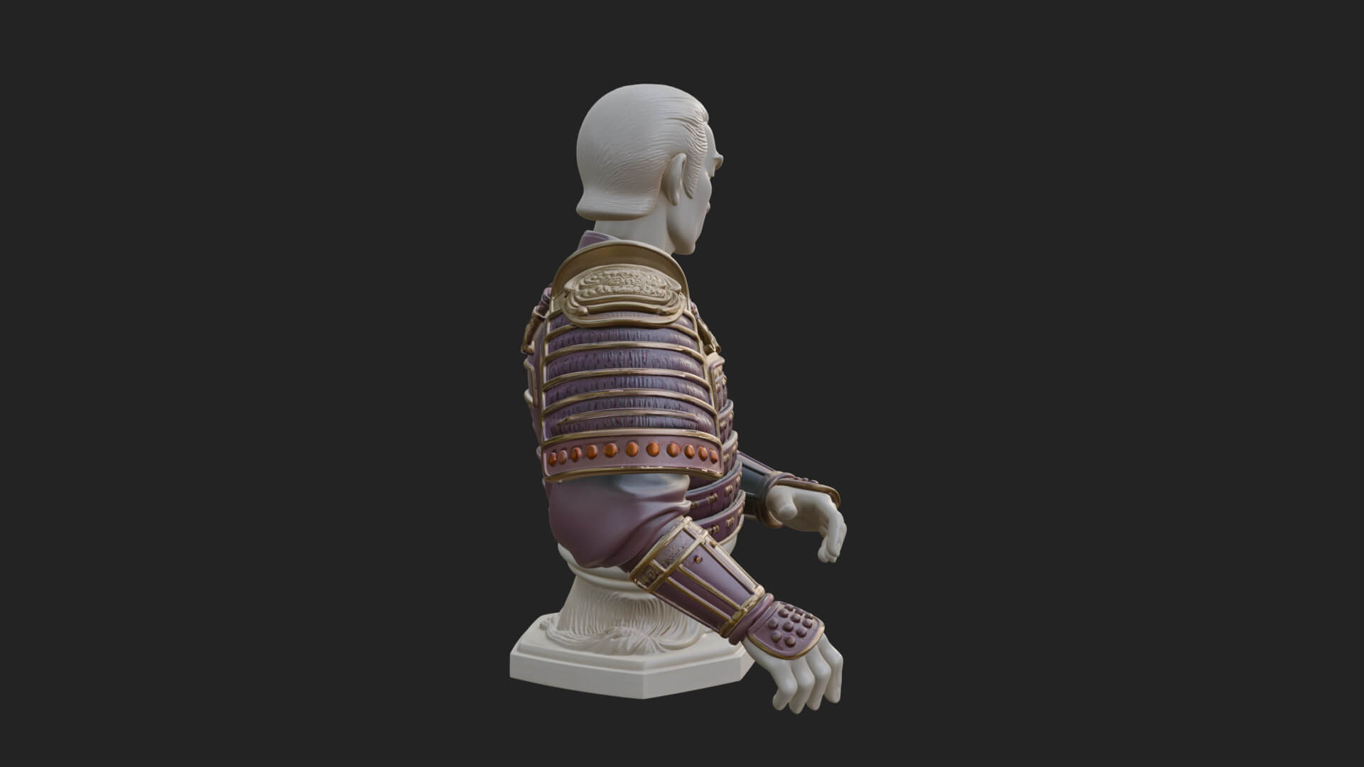 Purple Armor Elder Bust Design 7 3D Print Model 3D Model
