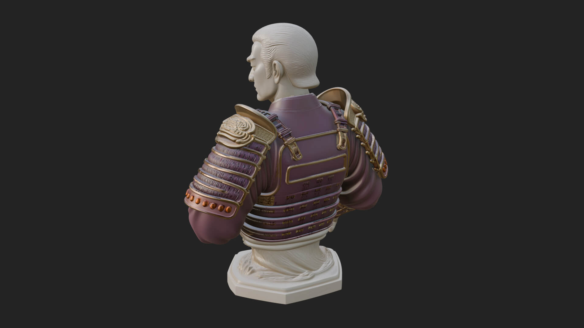 Purple Armor Elder Bust Design 7 3D Print Model 3D Model