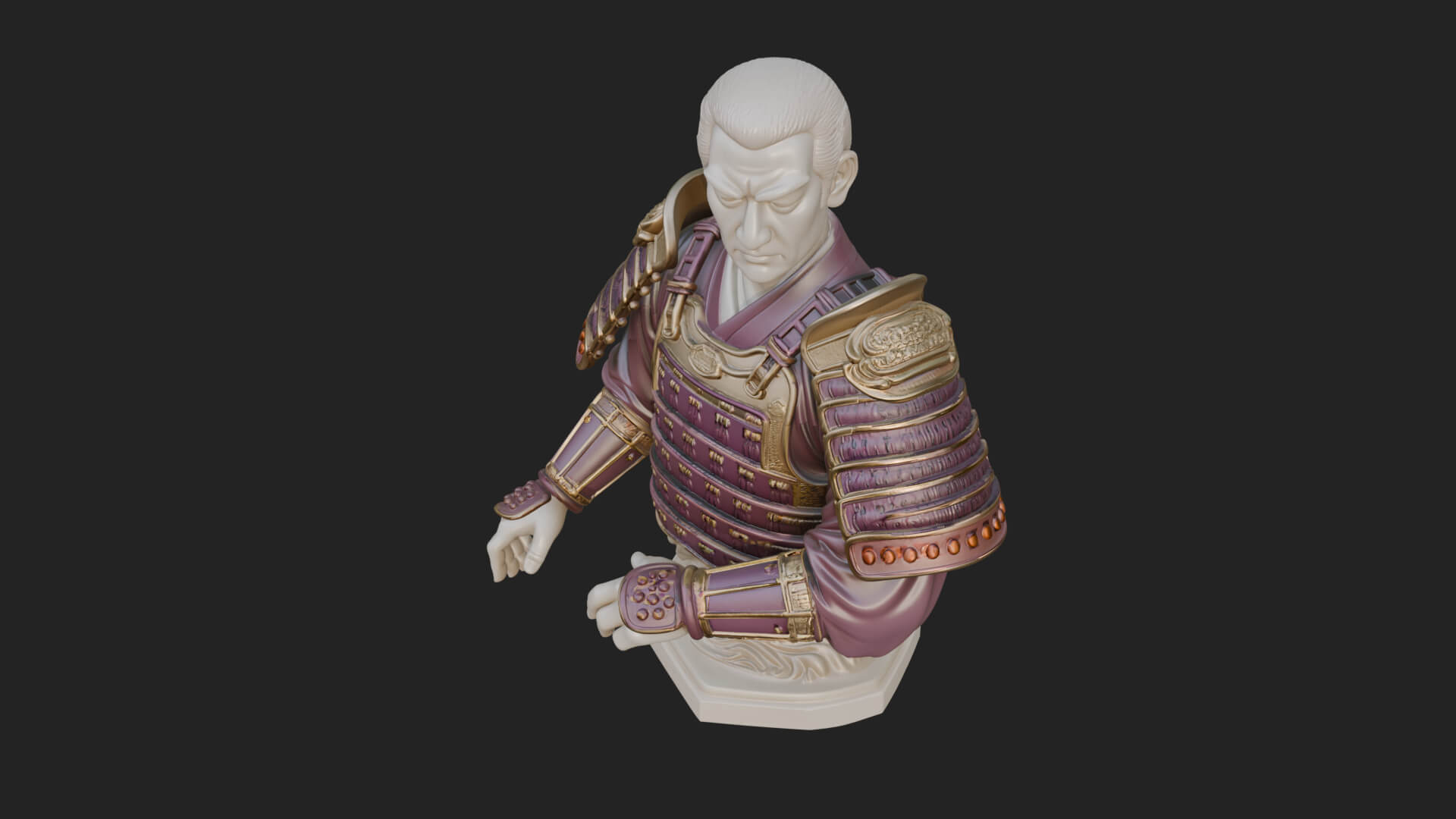 Purple Armor Elder Bust Design 7 3D Print Model 3D Model