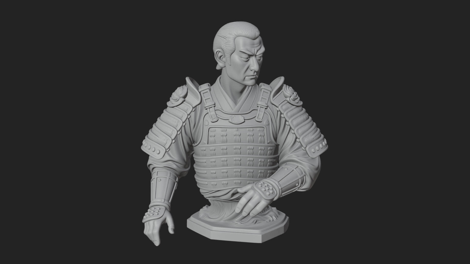 Purple Armor Elder Bust Design 7 3D Print Model 3D Model