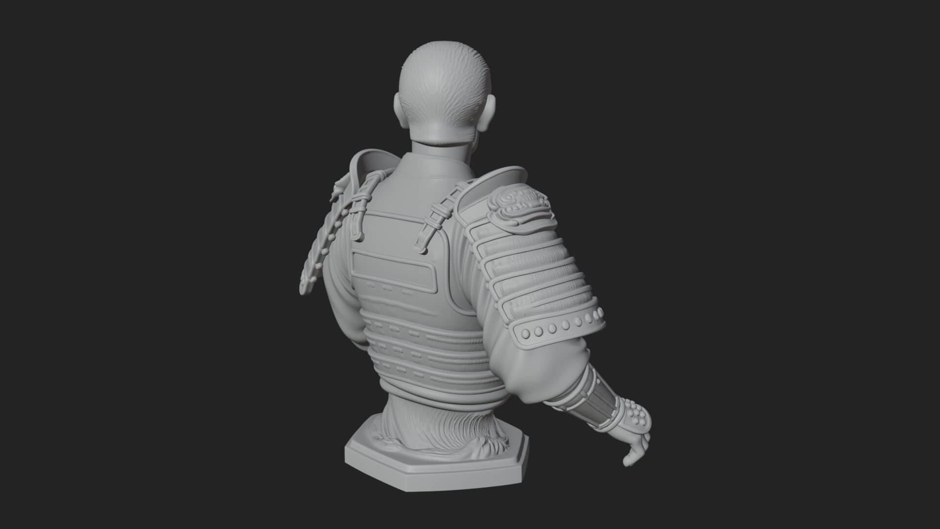 Purple Armor Elder Bust Design 7 3D Print Model 3D Model