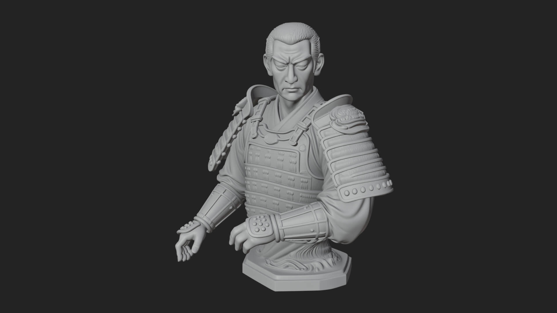Purple Armor Elder Bust Design 7 3D Print Model 3D Model