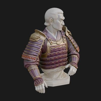 Purple Armor Elder Bust Design 7 3D Print Model