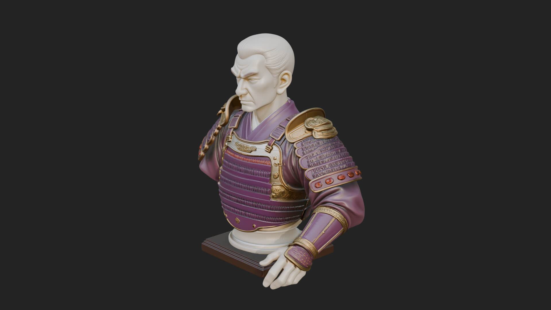 Purple Armor Elder Bust Design 8 3D Print Model 3D Model