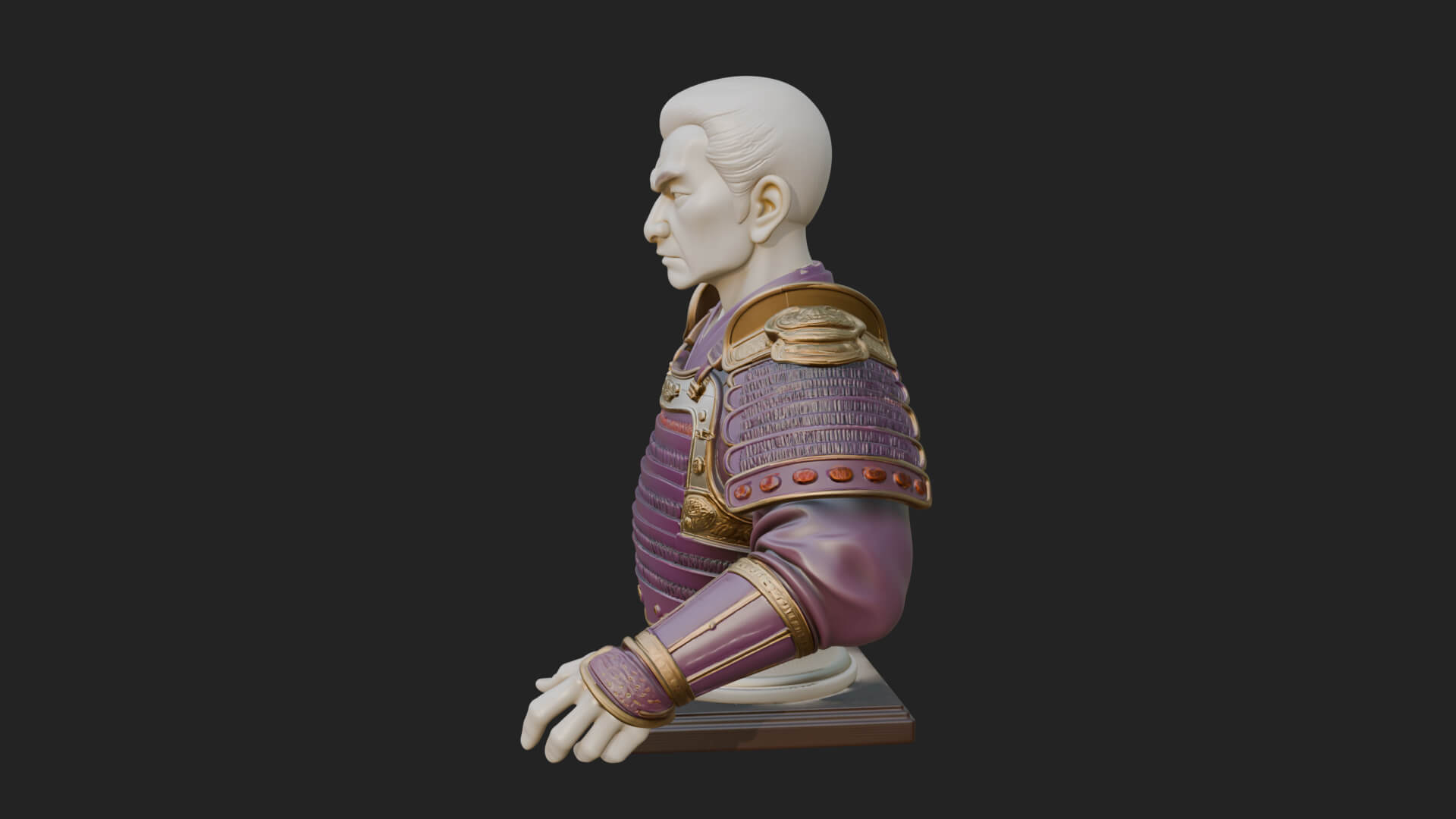 Purple Armor Elder Bust Design 8 3D Print Model 3D Model