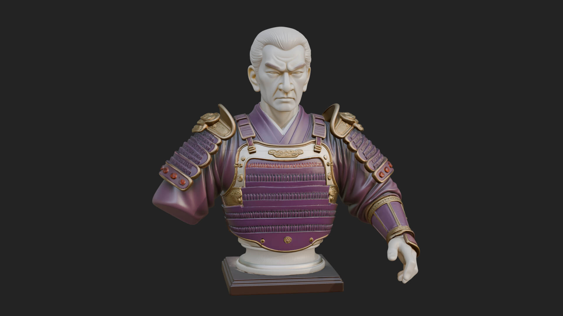 Purple Armor Elder Bust Design 8 3D Print Model 3D Model