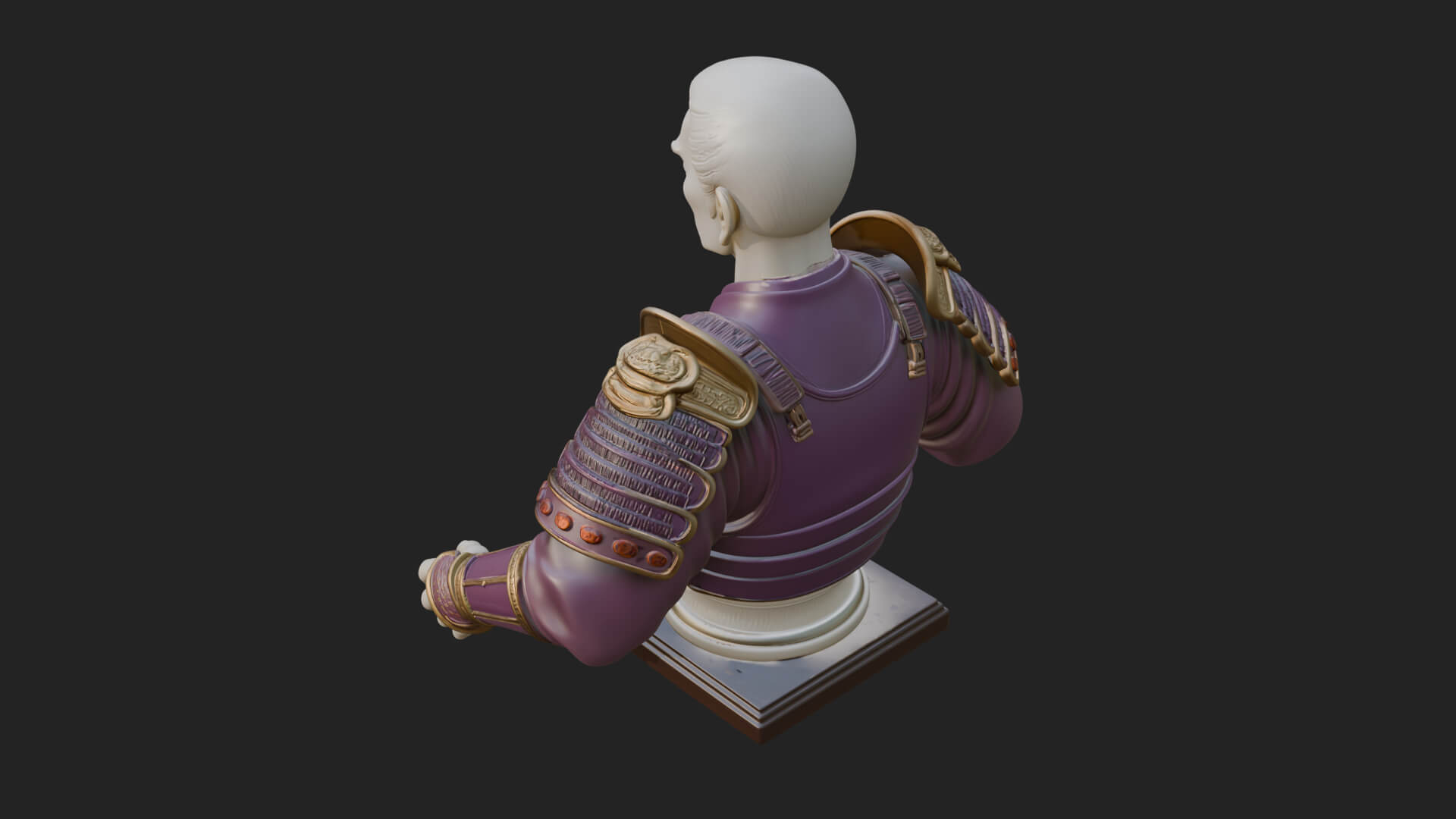 Purple Armor Elder Bust Design 8 3D Print Model 3D Model