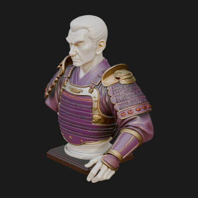 Purple Armor Elder Bust Design 8 3D Print Model