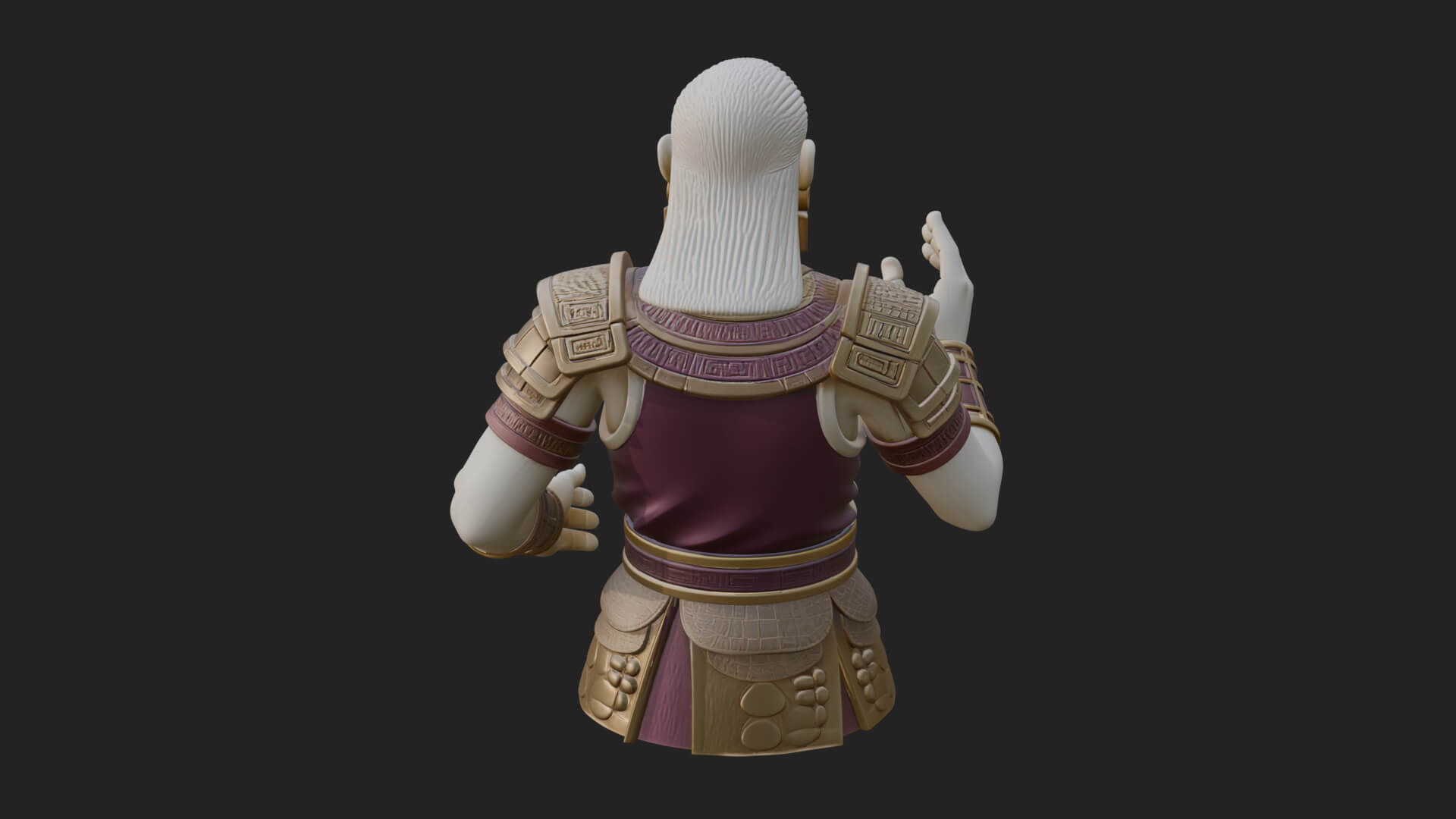 Purple Armor Elder Bust Design 9 3D Print Model 3D Model