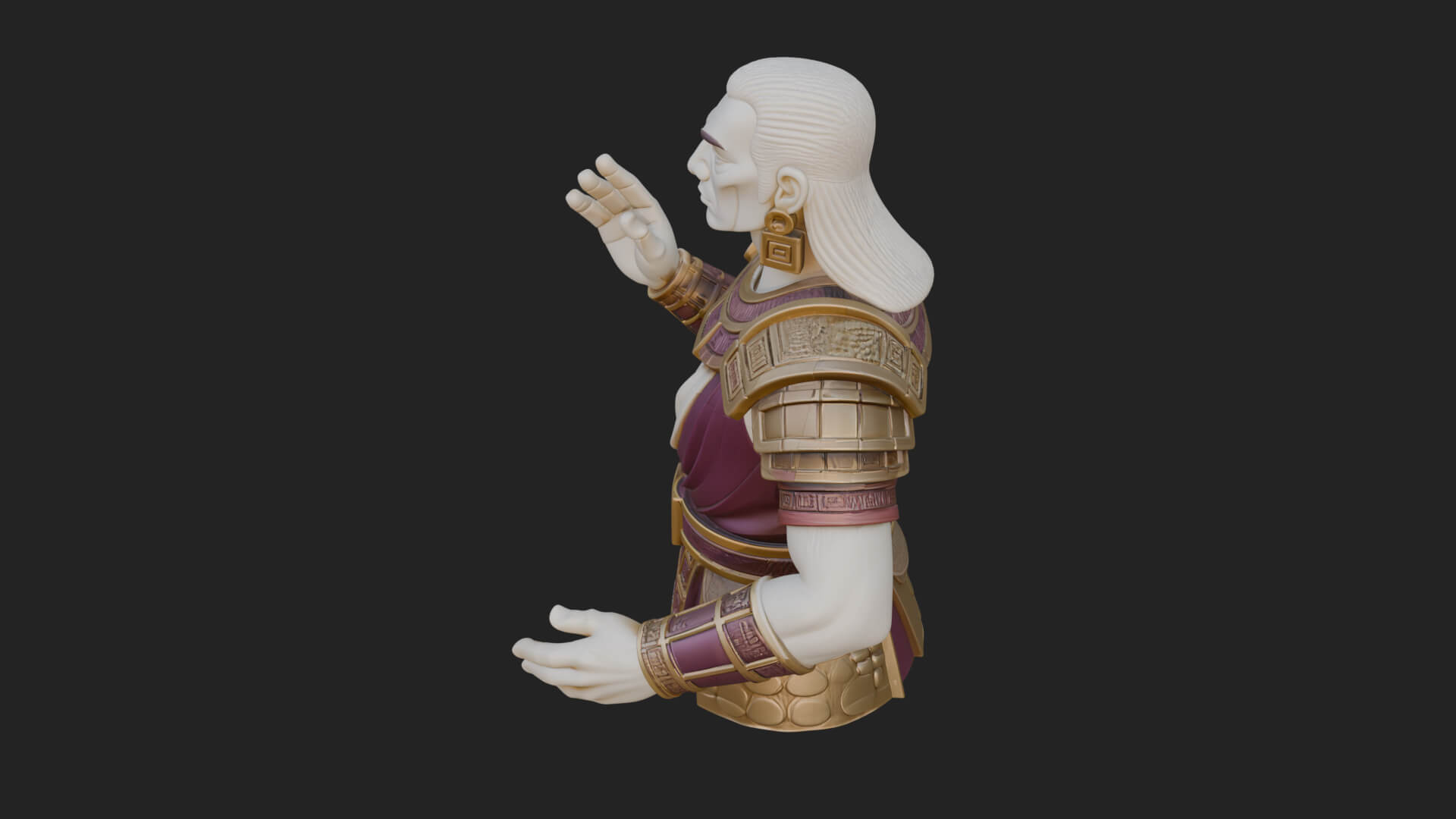 Purple Armor Elder Bust Design 9 3D Print Model 3D Model