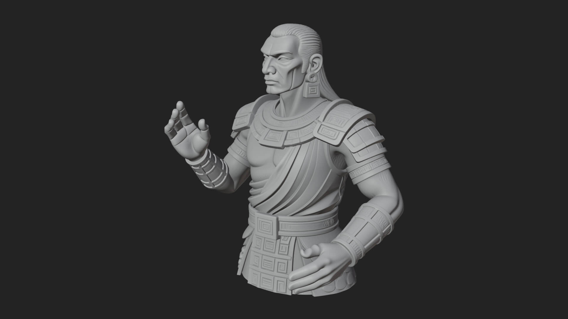 Purple Armor Elder Bust Design 9 3D Print Model 3D Model