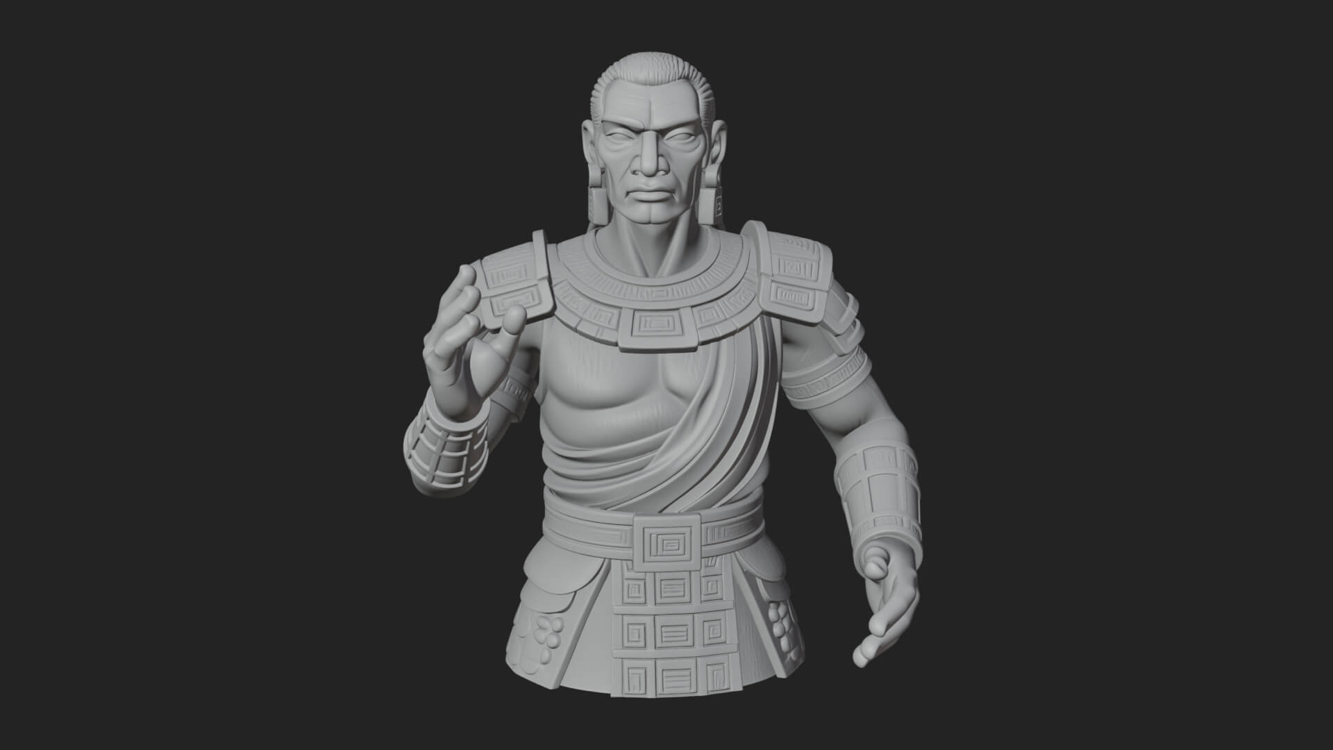 Purple Armor Elder Bust Design 9 3D Print Model 3D Model