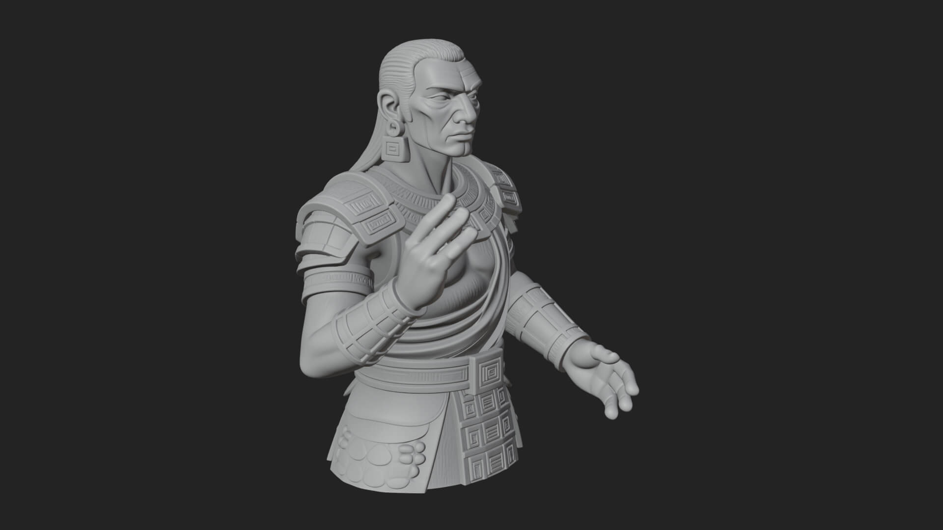 Purple Armor Elder Bust Design 9 3D Print Model 3D Model