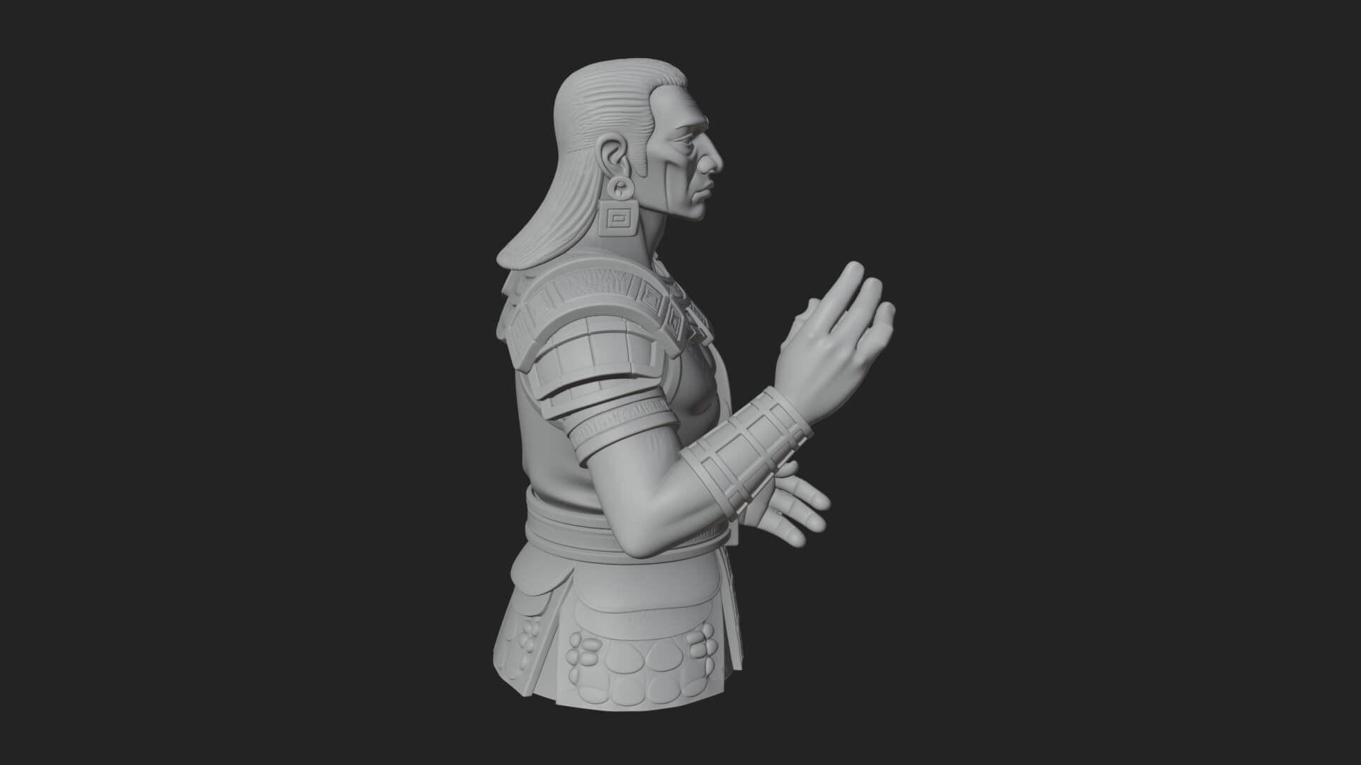 Purple Armor Elder Bust Design 9 3D Print Model 3D Model