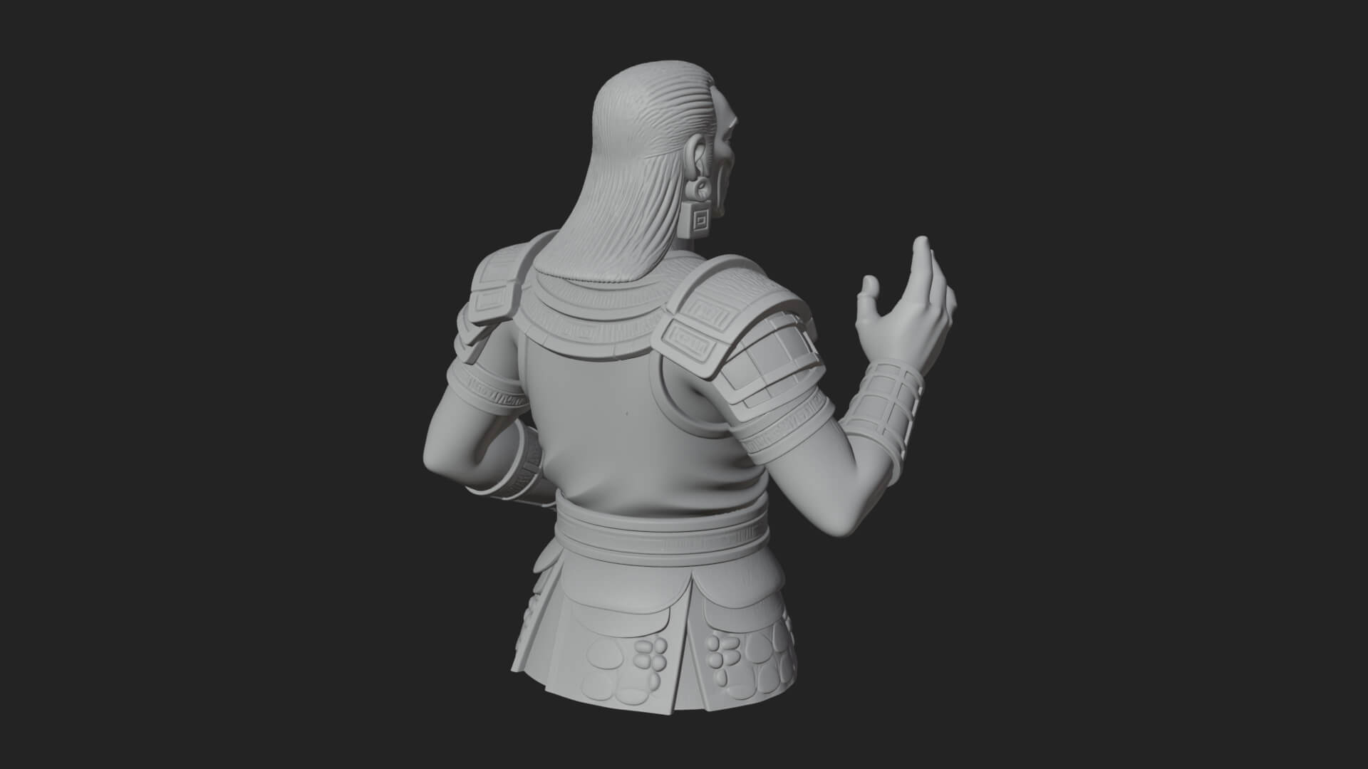 Purple Armor Elder Bust Design 9 3D Print Model 3D Model