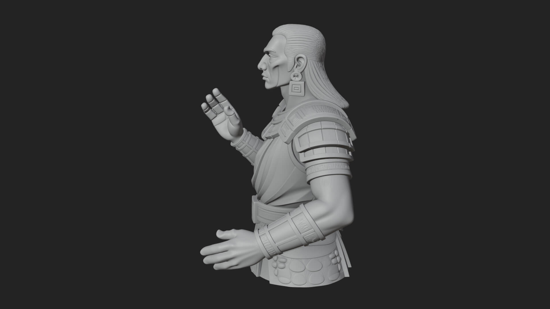 Purple Armor Elder Bust Design 9 3D Print Model 3D Model